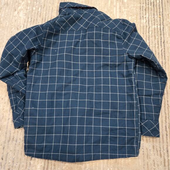 The North Face Reversible Barn Chore Coat Lightweight Floral Blue Windowpane L - Picture 7 of 9
